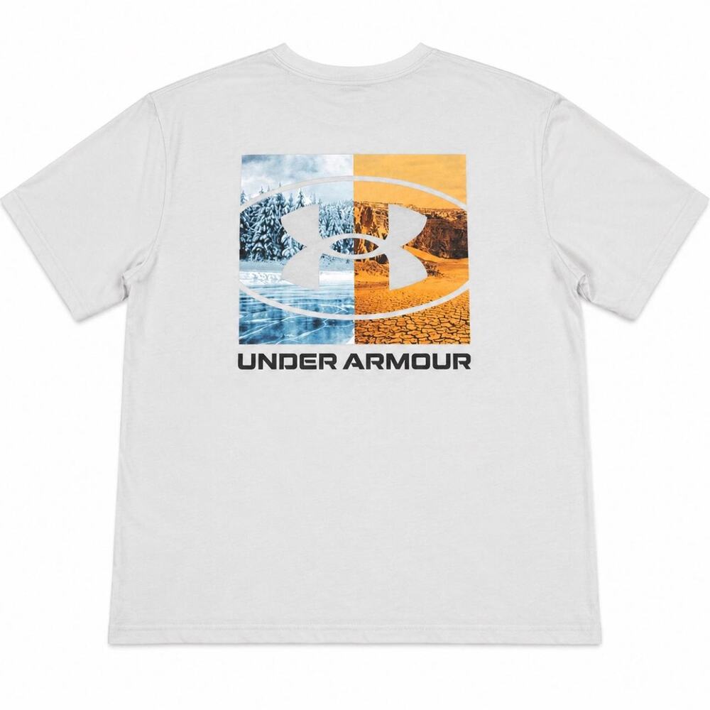 Under Armour Mountain Graphic Tee Mens XL Gray Outdoor Hiking Short Sleeve Shirt